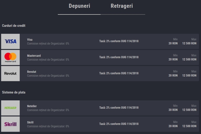 Favbet metode plata depuneri