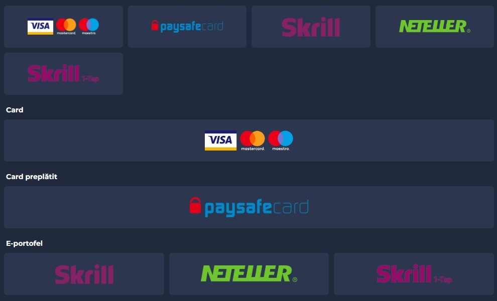 slot V casino metode plata depunere si retragere card de credit sau debit visa mastercard paysafecard skrill neteller