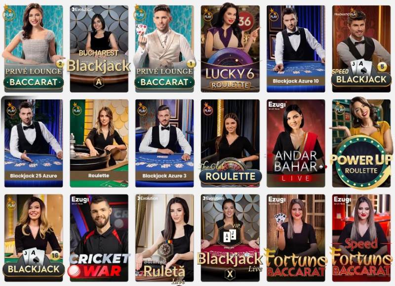 Luck Casino jocuri de masa LIVE ruleta blackjack baccarat live 