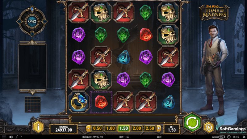 pacaneaua rich wilde and the tome of madness video slot gameplay