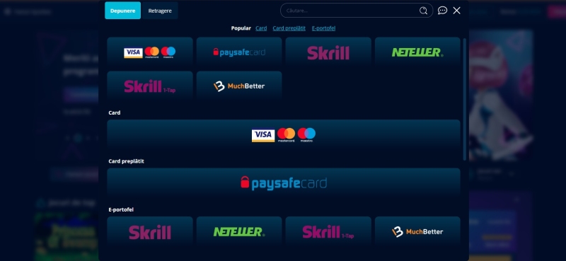 Mr Bit metode plata depunere card visa mastercard paysafecard skrill neteller muchbetter