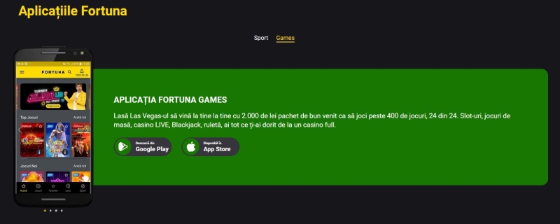 Fortuna Casino aplicatie cazino