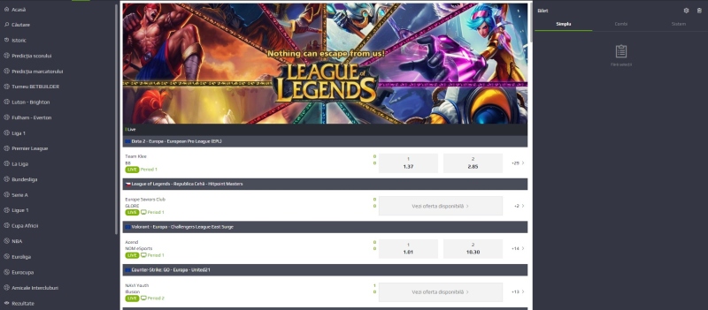 Netbet Casino esports pariuri league of legends exemplu optiuni
