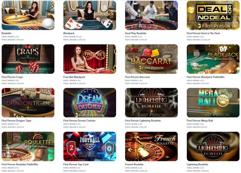 PublicWin Casino jocuri de masa si carti