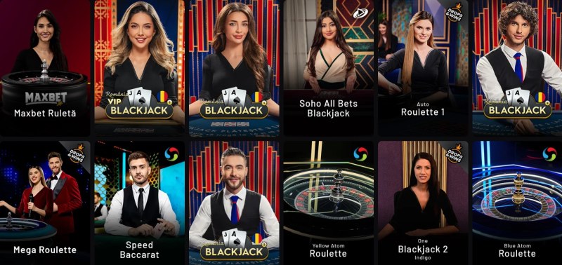 Maxbet Casino jocuri de masa LIVE blackjack ruleta baccarat