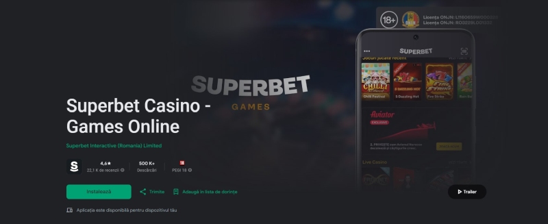Superbet Casino aplicatii cazino android