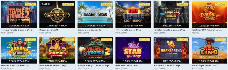 Vlad Cazino jackpot dream drop de la relax gaming video slots