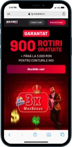 Cod Bonus Maxbet - 3000RON + 900 FREESPINS (150 FS no deposit)