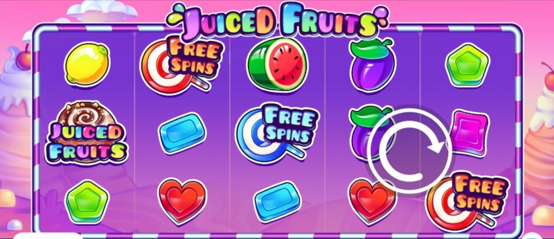 Juiced Fruits matrix cu combinatie de activare functie rotiri gratuite - cu simboluri scatter amestecate
