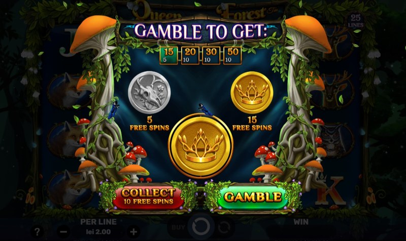 Queen of the Forest functie gamble pentru alte rotiri gratuite feature gamble