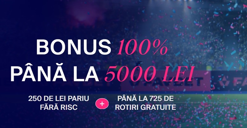 favbet-casinos bonus 100% pana la 5000 lei 250 lei pariu fara risc campanie membrii noi + 725 rotiri gratuite