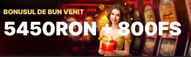 banner bonus de bun venit casino campanie 5450 RON + 800FS