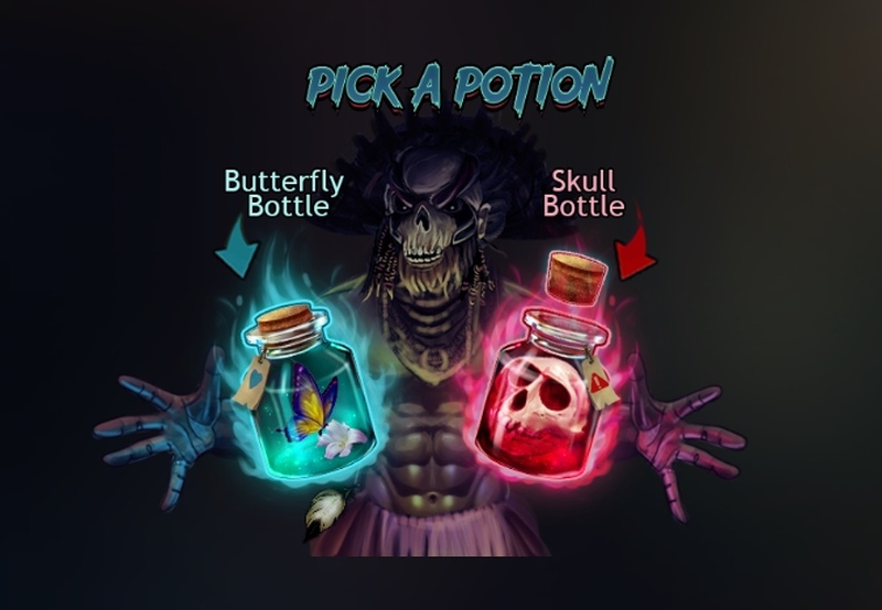 Beheaded video slot pick a potion functie cu recompense butterfly bottle sau skull bottle