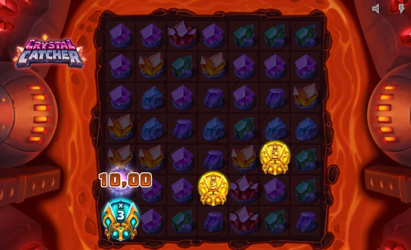 Crystal Catcher functie free spins activata cu simbol wild activ si multiplicator