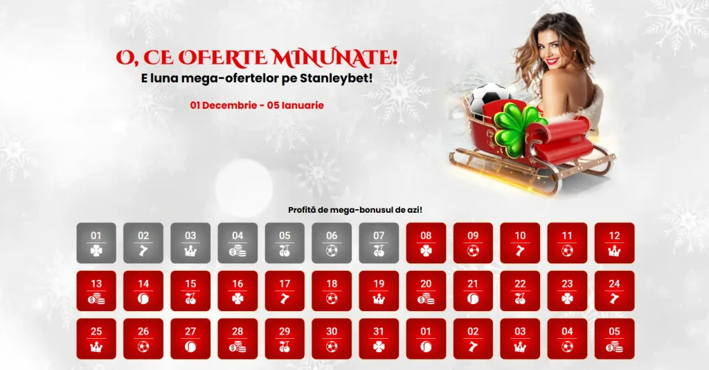 Descoperă surprizele zilnice în Calendarul Stanleybet