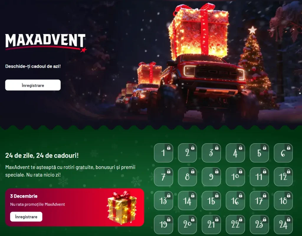 MaxAdvent Maxbet – Calendar de Advent cu Bonusuri Zilnice 2025